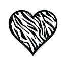 Imprinted Designs Zebra Striped Print Heart Wall Decal Sticker Art Black 21" x 22" 3
