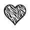 Imprinted Designs Zebra Striped Print Heart Wall Decal Sticker Art Black 21" x 22" 3