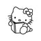 Imprinted Designs Reading Hello Kitty Inspired Wall Decal Sticker Art Mural Black 22" x 23" 3