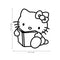 Imprinted Designs Reading Hello Kitty Inspired Wall Decal Sticker Art Mural Black 22" x 23" 4