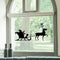 Christmas Holiday Santa’s Sleigh and Reindeer Vinyl Wall Art Decal - 20.ecoration Vinyl Sticker - Red