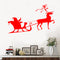 Christmas Holiday Santa’s Sleigh and Reindeer Vinyl Wall Art Decal - 20.8" x 40" Decoration Vinyl Sticker - Red Red 20.8" x 40" 3