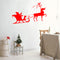 Christmas Holiday Santa’s Sleigh and Reindeer Vinyl Wall Art Decal - 20.8" x 40" Decoration Vinyl Sticker - Red Red 20.8" x 40" 4