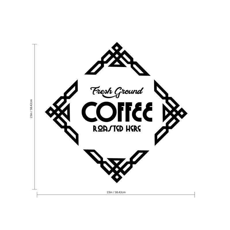 Pulse Vinyl Fresh Ground Coffee Roasted Here - Wall Art Decal - Cafe Wall Decor - Coffee Lovers Gifts - Coffee Wall Art Decoration - Kitchen Wall Decor
