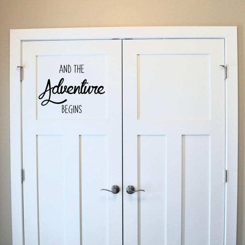 and The Adventure Begins - Inspirational Quotes Decor - Wall Art Decal 17" x 23" Decoration Wall Art - Bedroom Living Room Wall Decor - Trendy Vinyl Stickers Black 17" x 23" 2