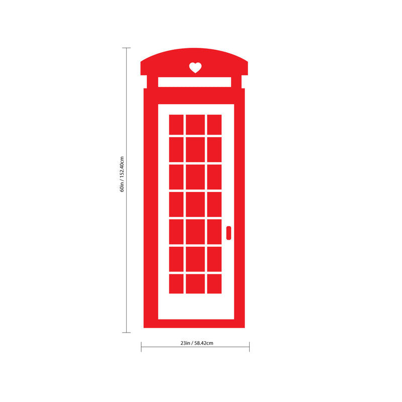 British Telephone Booth - Wall Art Decal - Bedroom Living Room Wall Art Decoration - Apartment Wall Decor - Decorative Vinyl Wall Skins   5