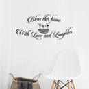 Bless This Home With Love and Laughter - Inspirational Quotes Wall Art Vinyl Decal - Decoration Vinyl Sticker - Motivational Wall Art Decal - Bedroom Living Room Decor - Trendy Wall Art
