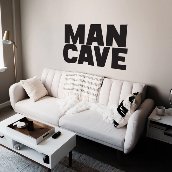 Man Cave - Funny Quotes Wall Art Vinyl Decal - Decoration Vinyl Sticker - Men's Humor Quotes Wall Art Decal - Bedroom Living Room Decor - Trendy Wall Art