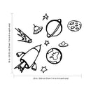 10 Pack - Outer Space Rocket Ship Vinyl Wall Art Stickers - Boys Room UFO Spaceship Vinyl Wall Decals - Kids Universe Peel Off Stickers Decor - Childrens Room Planets Sticker Decal   3