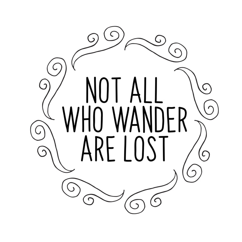 Not All Who Wander are Lost - Inspirational Quotes Wall Art Vinyl Decal - 20" x 20" - Living Room Motivational Wall Art Decal - Life Quotes Vinyl Sticker Wall Decor Black 20" x 20" 5