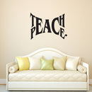 Teach Peace - Inspirational Quote Wall Art Vinyl Decal - 20" x 27" - Living Room Motivational Wall Art Decal - Life quote vinyl sticker wall decor - Bedroom Vinyl Sticker Wall Decor Black 20" x 27" 2