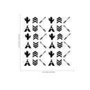 Set of 36 Tribal Wall Decals - 1. - Bedroom Wall Art Vinyl Stickers - Apartment Vinyl Decal - Kids Room Vinyl Wall Stickers - Cactus and Arrows Wall Pattern Decals   3