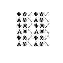 Set of 36 Tribal Wall Decals - 1.5" x 1.5" - Bedroom Wall Art Vinyl Stickers - Apartment Vinyl Decal - Kids Room Vinyl Wall Stickers - Cactus and Arrows Wall Pattern Decals Black 1.5" x 1.5" 4