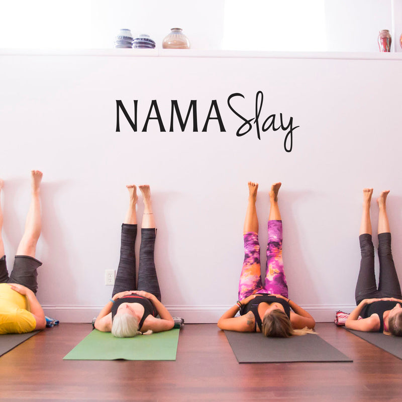 Vinyl Wall Art Decals - Namaslay - 10" x 30" - Yoga Meditation Zen Quote Wall Decal - Motivational Home Gym Wall Decor - Yoga Studio Sticker Adhesive - Positive Mind Spiritual Quotes Black 10" X 30"