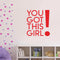 You Got This Girl! - Women’s Inspirational Quotes Wall Art Vinyl Decal - 23" X 26" Decoration Vinyl Sticker - Motivational Wall Art Decal - Bedroom Wall Art Decals - Trendy Vinyl Wall Art (Red) Red 23" X 26" 2