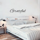 Inspirational Quotes Wall Art Decal - Grateful Vinyl Lettering Words - 6" x 40" Motivational Sayings Home Decor Living Room Kitchen Bedroom - Removable Sticker Decals Black 6" x 23" 2