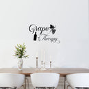 Grape Therapy Funny Wall Decals - Vinyl Wall Art Decal - Funny Wine Quote Wall Decals - Living Room Wall Decor Stickers - Winery Signs - Bar Decals (9" x 14") Black 12" x 14"
