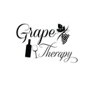Grape Therapy Funny Wall Decals - Vinyl Wall Art Decal - Funny Wine Quote Wall Decals - Living Room Wall Decor Stickers - Winery Signs - Bar Decals (9" x 14") Black 12" x 14" 4