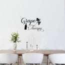 Grape Therapy Funny Wall Decals - Vinyl Wall Art Decal - Decoration Vinyl Sticker - Living Room Wall Decor Stickers - Winery Signs - Bar Decals (15" x 23") Black 15" X 23"