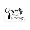 Grape Therapy Funny Wall Decals - Vinyl Wall Art Decal - Decoration Vinyl Sticker - Living Room Wall Decor Stickers - Winery Signs - Bar Decals (15" x 23") Black 15" X 23" 3