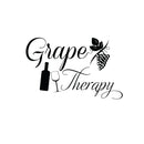 Grape Therapy Funny Wall Decals - Vinyl Wall Art Decal - Decoration Vinyl Sticker - Living Room Wall Decor Stickers - Winery Signs - Bar Decals (15" x 23") Black 15" X 23" 4