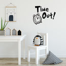 Vinyl Wall Art Decal - TIME Out Analog Clock - 18" x 22" - Boys Girls Nursery Room Unisex Childrens Toddlers Bedroom Home Decor Sayings Wall Art - Removable Sticker Decals Black 18" x 22" 2