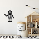 SPACE ROBOT- Vinyl Wall Art Sticker Decals - 28" x 23" - Wall Decor Little Boys Bedroom - Kids Robot Vinyl Sticker Decor - Wall Decal for Baby Nursery - Wall Art For Toddlers Bedroom Black 28" x 23"