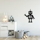 SPACE ROBOT- Vinyl Wall Art Sticker Decals - 28" x 23" - Wall Decor Little Boys Bedroom - Kids Robot Vinyl Sticker Decor - Wall Decal for Baby Nursery - Wall Art For Toddlers Bedroom Black 28" x 23" 5