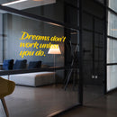 Vinyl Wall Art Decal - Dreams Don’t Work Unless You Do - 15" x 27" - Motivational Quotes for Home Bedroom Work Office Gym Fitness Apartment Living Room Workplace Sticker Decor (15" x 27"; Yellow) Yellow 15" x 27" 5