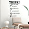 Vinyl Wall Art Decal - Think! Before You Speak - Modern Motivational Home Bedroom Living Room Office Quote - Trendy Positive Work School Apartment Classroom Decor (34" x 23"; White)