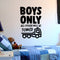 Boys ONLY All Other Will Be Towed Wall Art Large Vinyl Decal - 34" x 23" - Baby Nusery Cool Wall Decor- Decoration Vinyl Sticker - Little Boys Bedroom Wall Decoration Vinyl Decals Black 34" x 23" 2