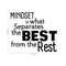 MINDSET is What Separates BEST from the REST - Inspirational Quotes Wall Art Vinyl Decal - Decoration Vinyl Stickers - Motivational Wall Art Decals - Home Office Room Vinyl Wall Decor   2