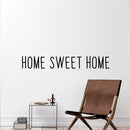 Home Sweet Home Inspirational Quotes Lettering Decor - Vinyl Wall Art Decal 6" x 40" Decoration Vinyl Sticker - Living Room and Kitchen Wall Decals - Greeting Welcome Entrance Black 6" x 40" 3