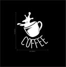 Coffee Cup Sign - Wall Art Decal 27" x 23" - Cafe Wall Decor - Peel Off Vinyl Stickers for Walls - Cute Vinyl Decal Decor - Coffee Lovers Gift - Coffee Wall Art Decoration - Kitchen Wall Decor (White) White 27" x 23" 3