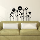 11 Pack of Beautiful Mixed Flowers Vinyl Wall Art Decal - 23" x 32" - Bedroom Living Room Wall Decoration - Apartment Vinyl Decal Wall Decor - Cute Floral Wall Decor Decals - Black (Black) Black 23" x 32"