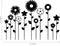11 Pack of Beautiful Mixed Flowers Vinyl Wall Art Decal - 23" x 32" - Bedroom Living Room Wall Decoration - Apartment Vinyl Decal Wall Decor - Cute Floral Wall Decor Decals - Black (Black) Black 23" x 32" 3