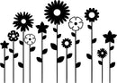 11 Pack of Beautiful Mixed Flowers Vinyl Wall Art Decal - Bedroom Living Room Wall Decoration - Apartment Vinyl Decal Wall Decor - Cute Floral Wall Decor Decals - Black (Black)   4