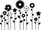 11 Pack of Beautiful Mixed Flowers Vinyl Wall Art Decal - Bedroom Living Room Wall Decoration - Apartment Vinyl Decal Wall Decor - Cute Floral Wall Decor Decals - Black (Black)   4