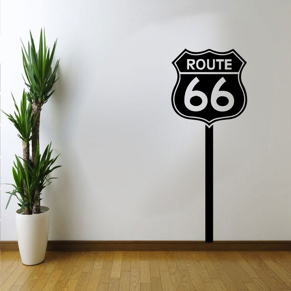 Route 66 Highway Sign - Wall Art Decal Home Decoration Wall Art - Bedroom Living Room Wall Decor - Trendy Modern Wall Art - Boys Highway 66 Play Room Wall Decoration Sticker Vinyl Decals