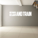 No Pain No Gain Shut Up And Train - Inspirational Quotes Wall Art - 10" x 50" Workout Wall Decals - Gym Wall Decal Stickers - Fitness Vinyl - Motivational Gym Decals - Sports Vinyl Sticker (White) White 10" x 50" 2