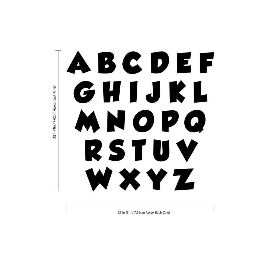 Set of ABC's Alphabet Letters - Educational Vinyl Wall Art Stickers ...