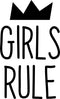Cute Wall Decal for Girls Bedroom - Girls Rule - 28" x 17" - Vinyl Art Decals for Baby Nursery Room Wall Decor - Toddler Girl Bedroom Vinyl Stickers Decoration Black 28" x 17" 4