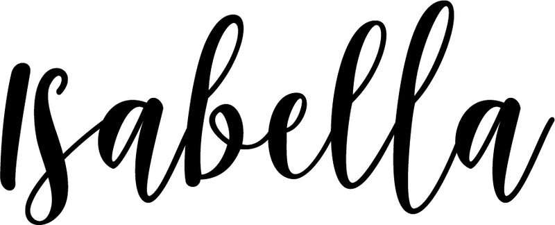 Vinyl Wall Art Decal Girls Custom Name - ’Isabella’ Custom Text Name - Girls Bedroom Vinyl Wall Decals - Cute Wall Art Decals for Baby Girl Nursery Room Decor (12" x 30"; Black Cursive)   4