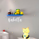 Vinyl Wall Art Decal Girls Custom Name - ’Isabella’ Custom Text Name - 12" x 30" - Girls Bedroom Vinyl Wall Decals - Cute Wall Art Decals for Baby Girl Nursery Room Decor (12" x 30"; White Cursive) White 12" x 30"