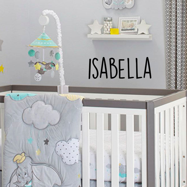 Vinyl Wall Art Decal Girls Custom Name - 'ISABELLA' Custom Text Name - Girls Bedroom Vinyl Wall Decals - Cute Wall Art Decals for Baby Girl Nursery Room Decor