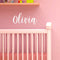 Vinyl Wall Art Decal Girls Custom Name - ’Olivia’ Custom Text Name- 12" x 25" - Girls Bedroom Vinyl Wall Decals - Cute Wall Art Decals for Baby Girl Nursery Room Decor (12" x 25"; White Cursive) White 12" x 25" 2