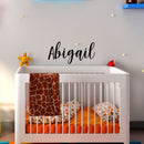Vinyl Wall Art Decal Girls Custom Name - ’Abigail’ - Girls Bedroom Vinyl Wall Decals - Cute Wall Art Decals for Baby Girl Nursery Room Decor (12" x 28"; Black Cursive)   3
