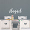 Vinyl Wall Art Decal Girls Custom Name - ’Abigail’ - 12" x 28" - Girls Bedroom Vinyl Wall Decals - Cute Wall Art Decals for Baby Girl Nursery Room Decor (12" x 28"; White Cursive) White 12" x 28" 3