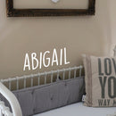 Vinyl Wall Art Decal Girls Custom Name - ’Abigail’ - 12" x 30" - Girls Bedroom Vinyl Wall Decals - Cute Wall Art Decals for Baby Girl Nursery Room Decor (12" x 30"; White Text) White 12" x 30" 2