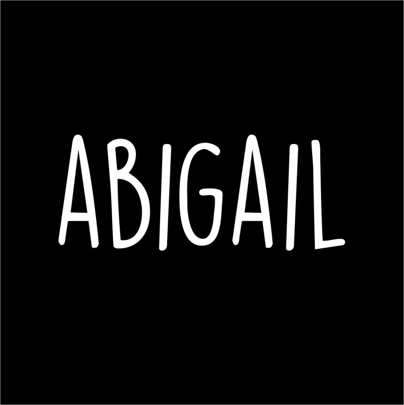 Vinyl Wall Art Decal Girls Custom Name - ’Abigail’ - 12" x 30" - Girls Bedroom Vinyl Wall Decals - Cute Wall Art Decals for Baby Girl Nursery Room Decor (12" x 30"; White Text) White 12" x 30" 4